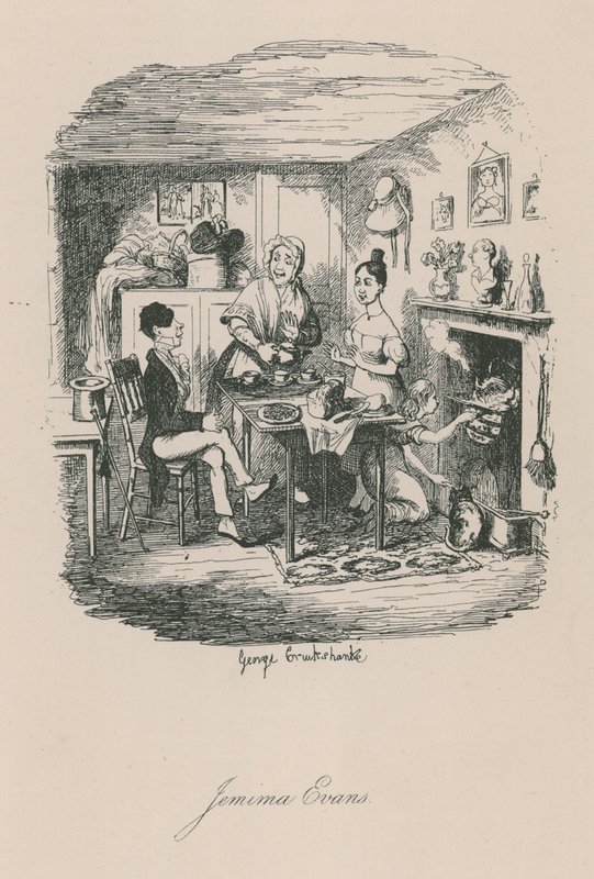 Cena da vida em Londres: Jemima Evans de George Cruikshank
