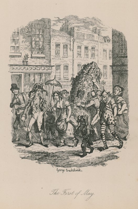 Cena da vida de Londres: o primeiro de maio de George Cruikshank