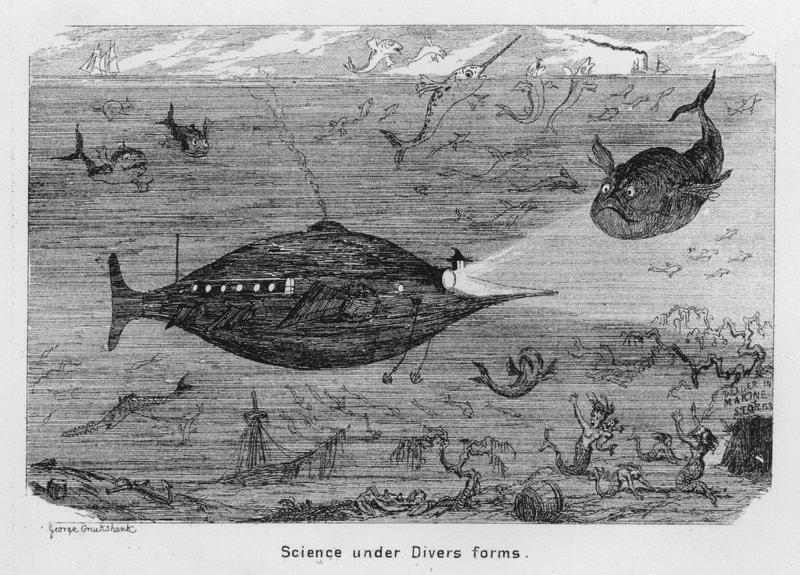 Ciência sob diversas formas (gravura) de George Cruikshank