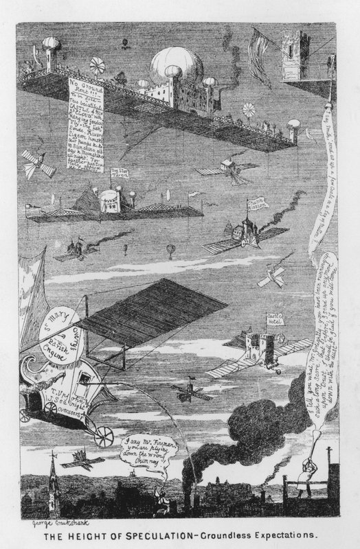 A Altura da Especulação, Expectativas infundadas (gravura) de George Cruikshank