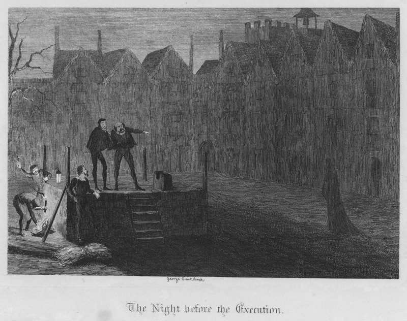 A Noite antes da Execução (gravação) de George Cruikshank