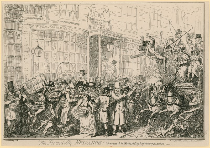 The Piccadilly Nuisance: dedicado aos dignos magistrados do distrito de George Cruikshank