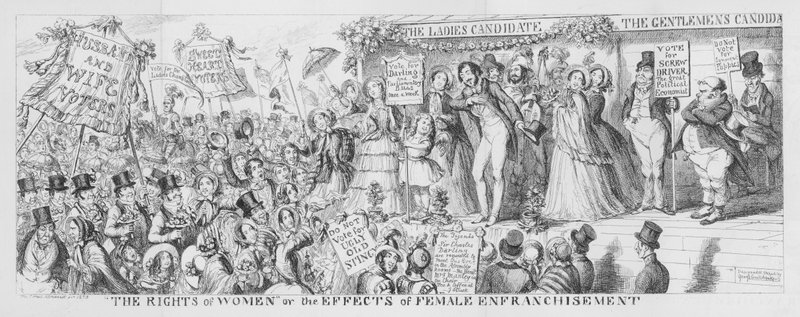 "Os Direitos da Mulher" ou os Efeitos do Enfranchisement Feminino de George Cruikshank