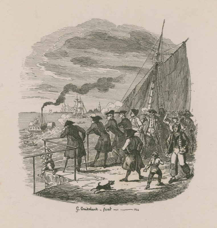 O passeio, o Greenwich Hospital de George Cruikshank