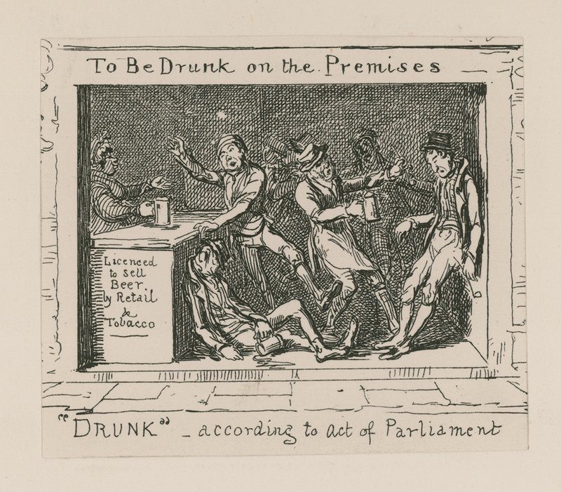 Estar bêbado nas dependências de George Cruikshank