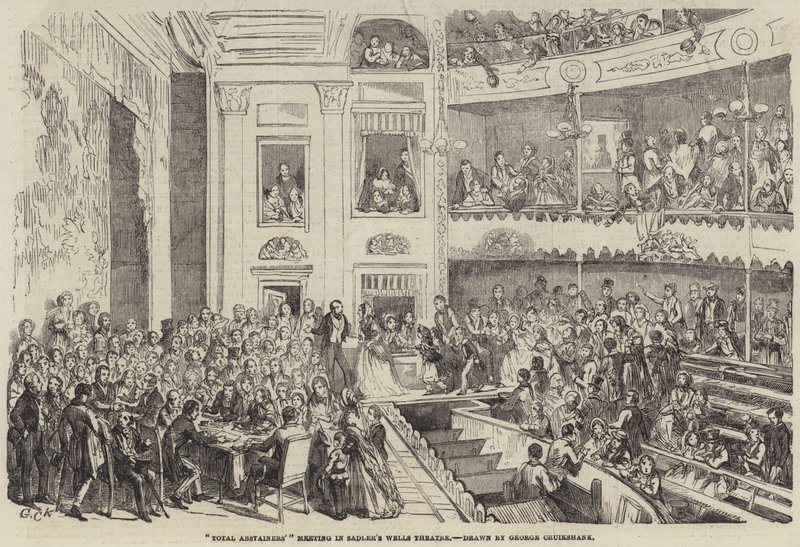 Reunião total dos abstencionistas no Sadler&39;s Wells Theatre de George Cruikshank