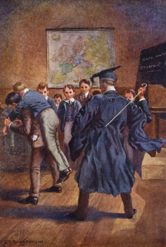 O Sr. Rose deu-lhes apenas alguns cortes bruscos (litografia a cores) de George Derville (after) Rowlandson
