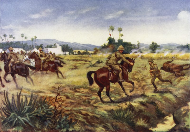 Soldado Charles Hull salvando a vida do Capitão GED Learoyd, Hafiz Kor, Fronteira Noroeste, Índia, 5 de setembro de 1915 de George Derville Rowlandson