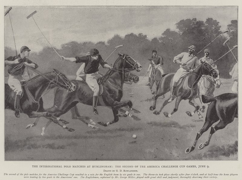 O International Polo Matches em Hurlingham, o segundo dos America Challenge Cup Games, 9 de junho de George Derville Rowlandson