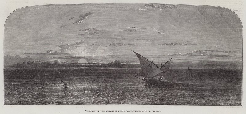 Pôr do sol no Mediterrâneo de George Edwards Hering