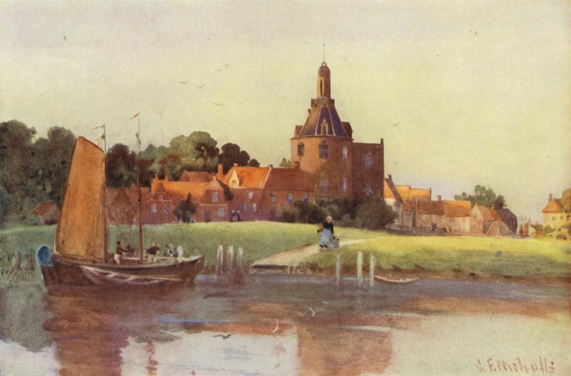 Uma vista na cidade de Enkhuizen de George Franck Nicholls