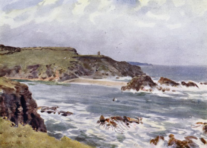 Bude, Incoming Tide (cor litho) de George Franck Nicholls