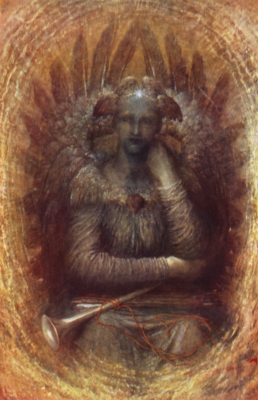O morador no interior (cor litho) de George Frederick (after) Watts