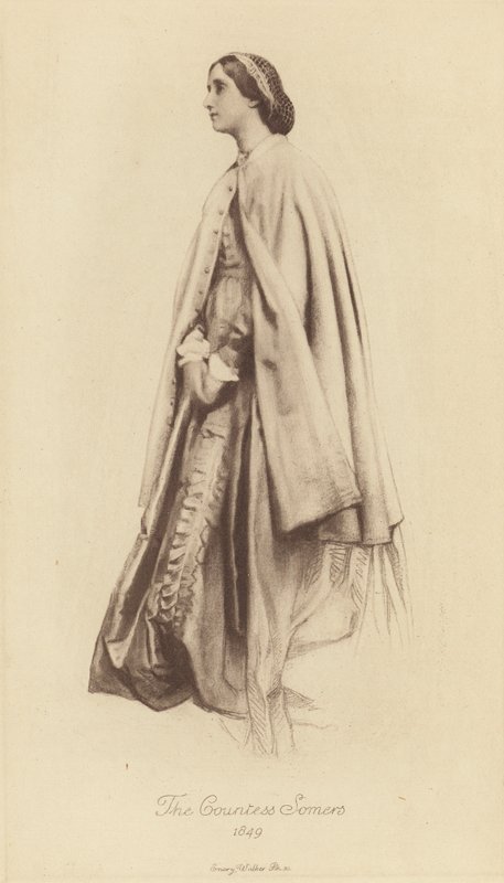 Virgínia, Condessa Somers (litho) de George Frederick (after) Watts