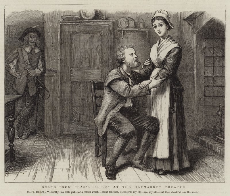 Cena de Dan&39;l Druce no Teatro Haymarket de George Goodwin Kilburne