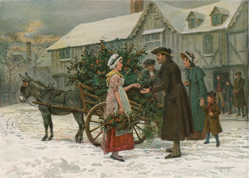 O carrinho de azevinho de George Goodwin Kilburne