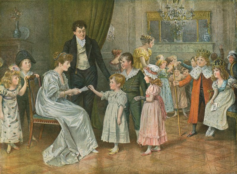 Twelth-Night: a festa das crianças. Lotes de Desenho para Personagens de Quinta-Noite de George Goodwin Kilburne