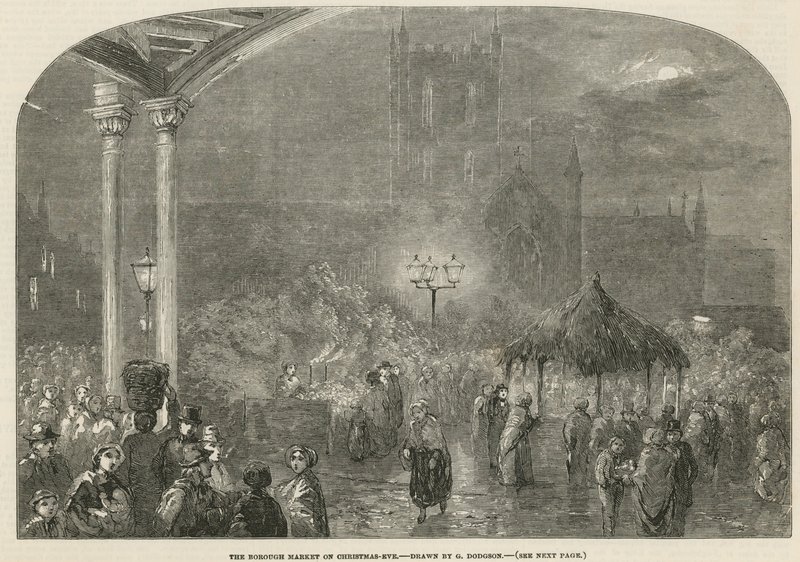 The Borough Market, Londres, na véspera de Natal de George Haydock Dodgson