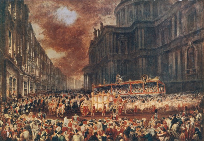 Primeira visita de estado da rainha Victoria à cidade de Londres, 1837 de George Hayter