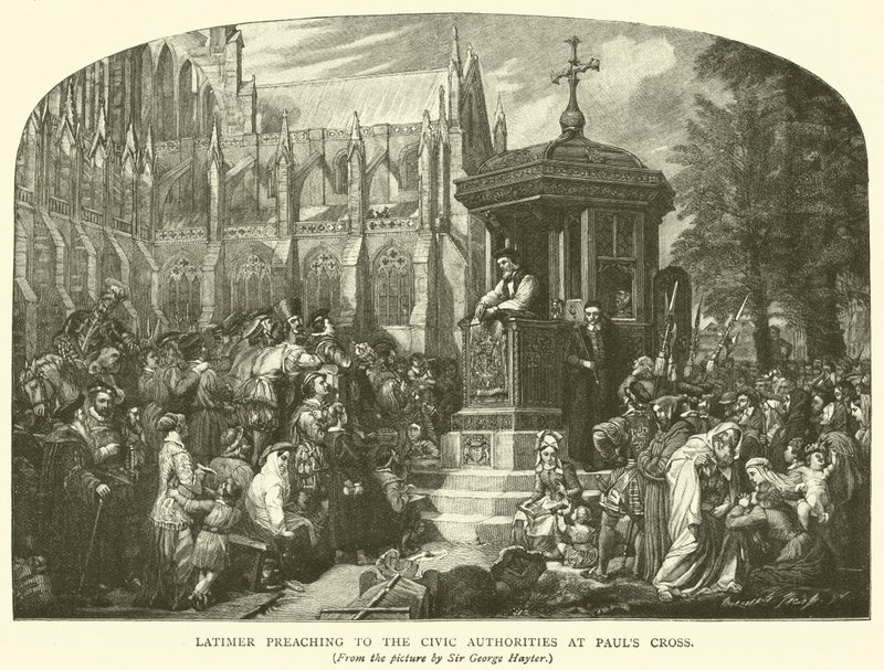 Latimer pregando às autoridades cívicas em Pauls Cross de George Hayter