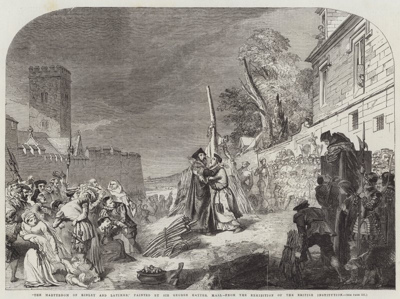 O martírio de Ridley e Latimer de George Hayter