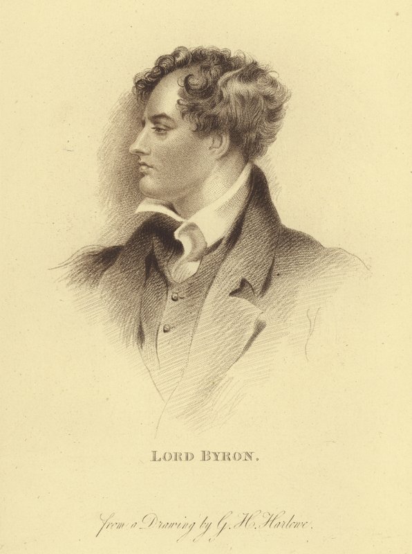 Retrato de Lord Byron (gravura) de George Henry (after) Harlow