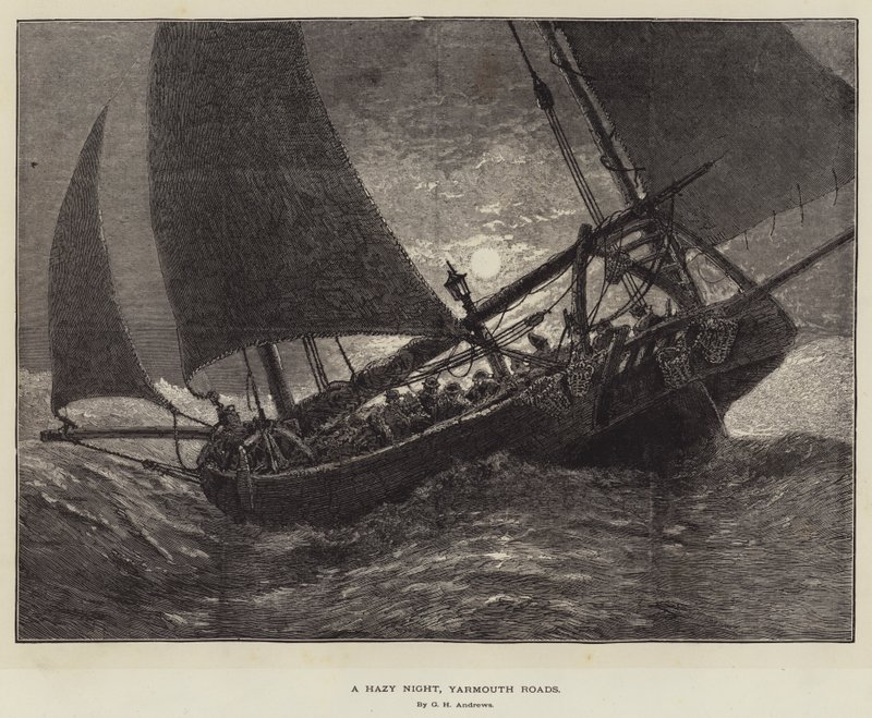 Uma noite nebulosa, estradas de Yarmouth de George Henry Andrews