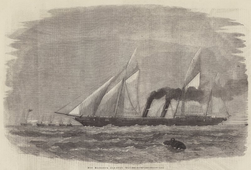 O gun-boat da sua majestade, peixe-voador de George Henry Andrews