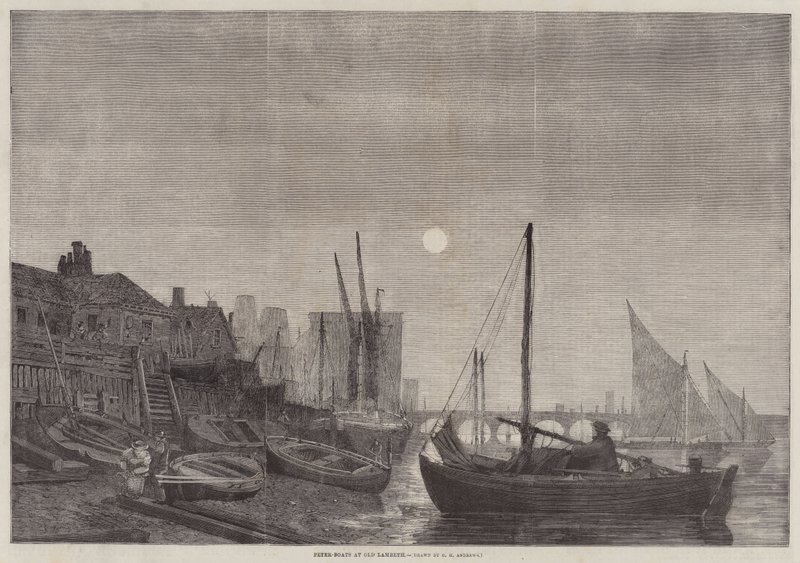 Peter-boats em Old Lambeth de George Henry Andrews