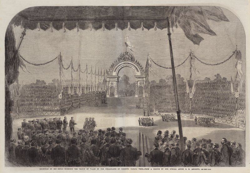 Recepção de Sua Alteza Real o Príncipe de Gales pelos Habitantes de Toronto, Canadá Oeste de George Henry Andrews