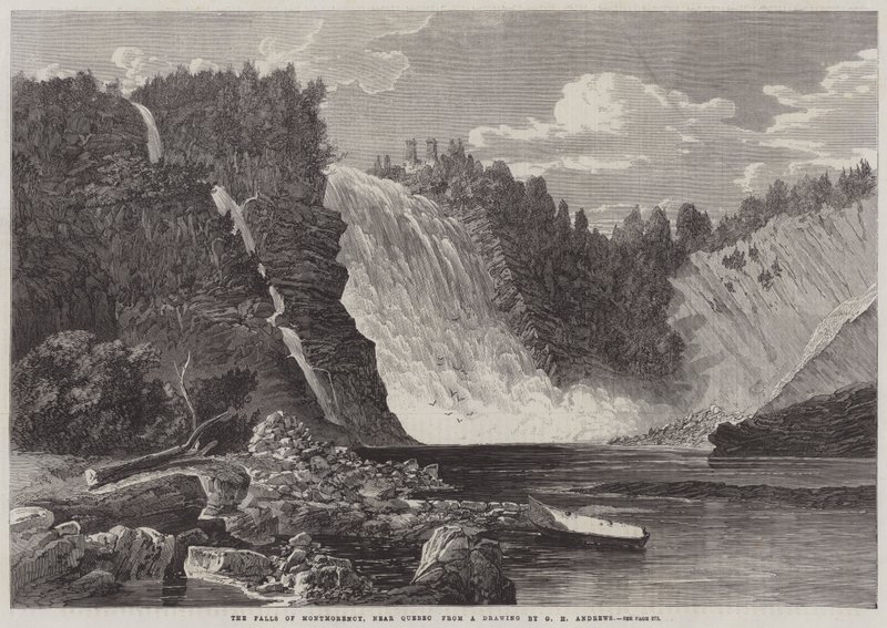 As Cataratas de Montmorency, perto de Quebec de George Henry Andrews
