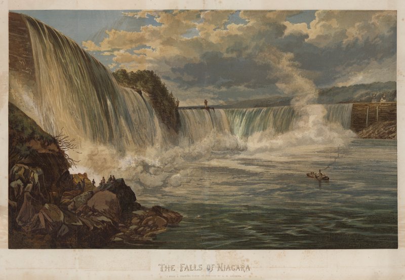 As Cataratas do Niágara (cromolito) de George Henry Andrews