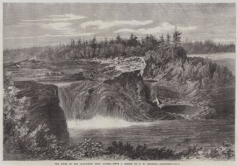 As Cataratas do Chaudiere, perto de Quebec de George Henry Andrews