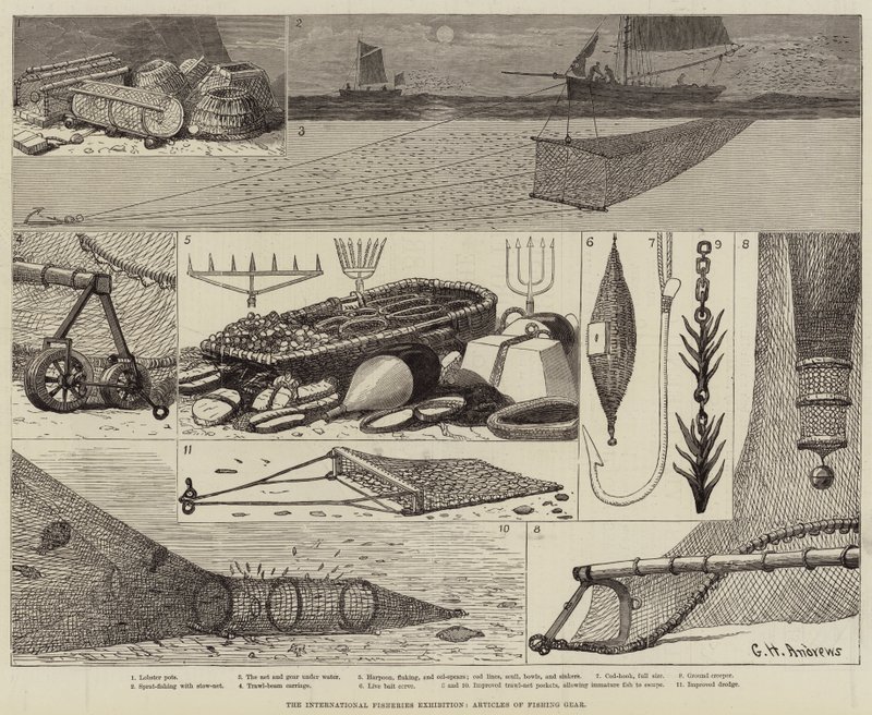 Exposição Internacional das Pescas, artigos de artes de pesca de George Henry Andrews