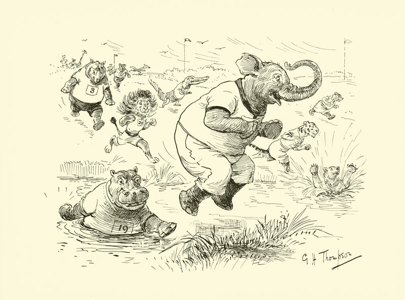 Animais nos Jogos Olímpicos (litografia) de George Henry Thompson
