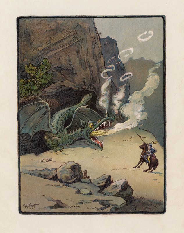 São Jorge e o Dragão (litografia a cores) de George Henry Thompson