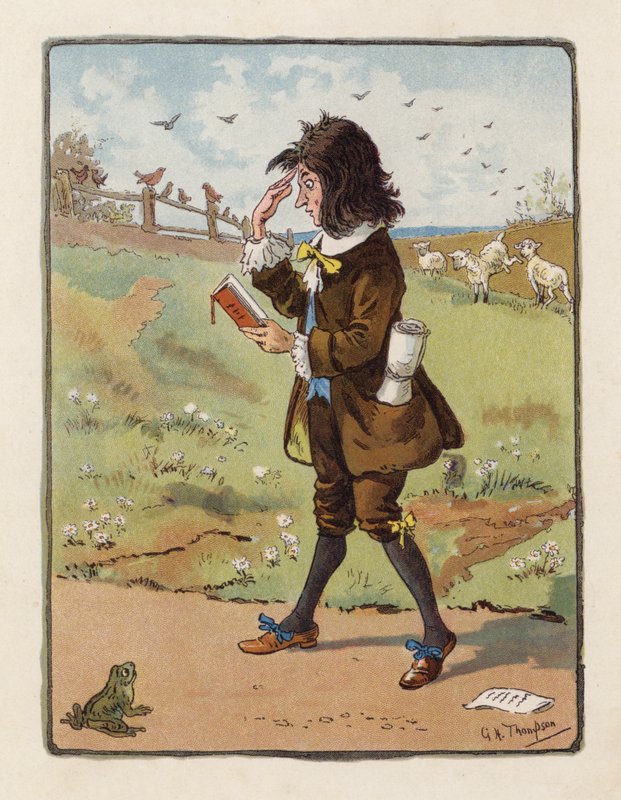 O Poeta (litografia a cores) de George Henry Thompson
