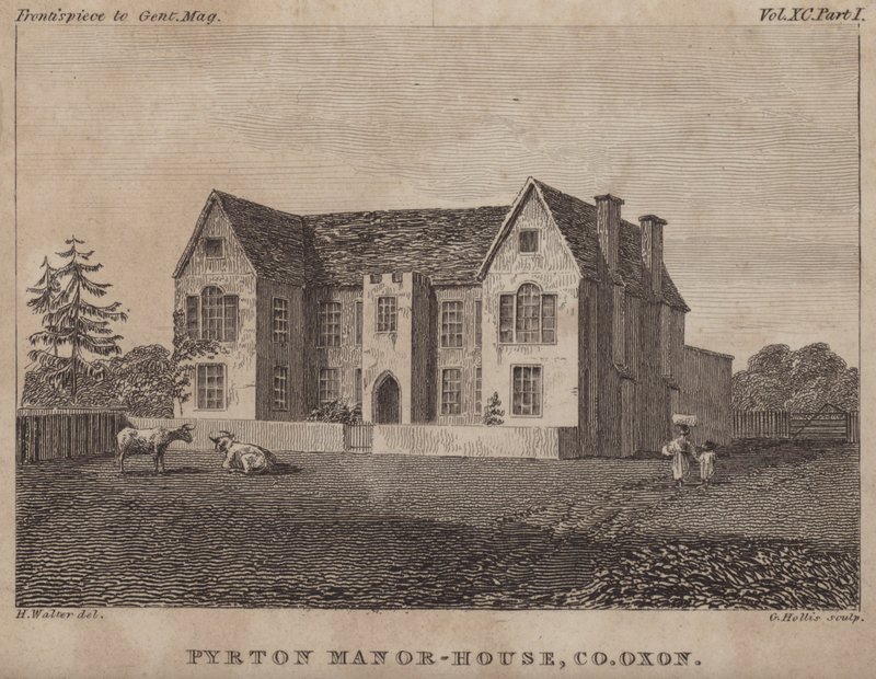 Pyrton Manor House, Oxfordshire (gravura) de George Hollis