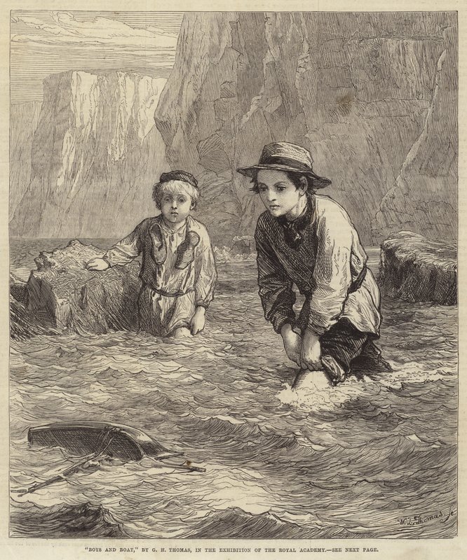 Meninos e barco de George Housman Thomas