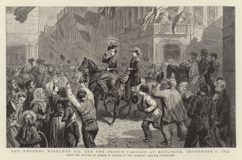 O Imperador Napoleão III e o Príncipe Consorte em Boulogne, 7 de setembro de 1854 de George Housman Thomas