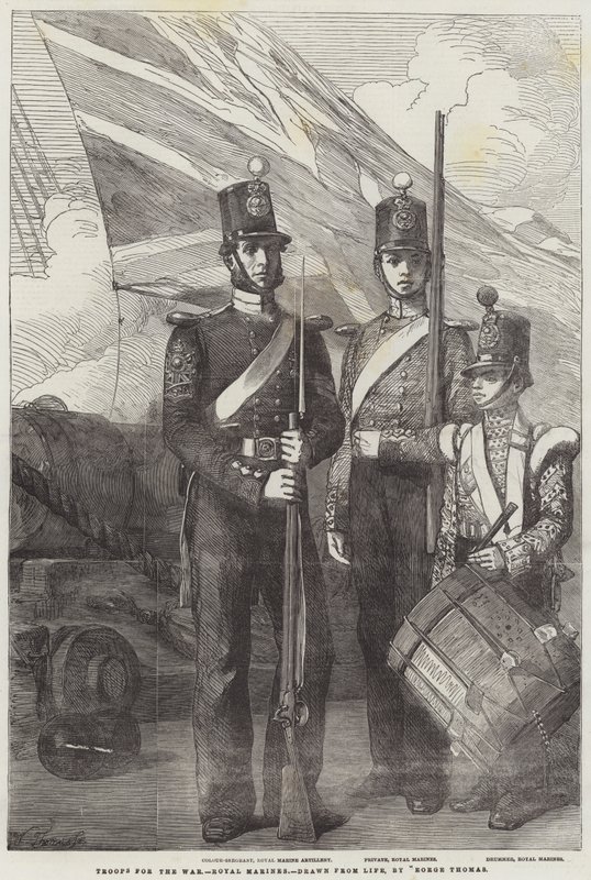 Tropas para a guerra, fuzileiros navais reais de George Housman Thomas