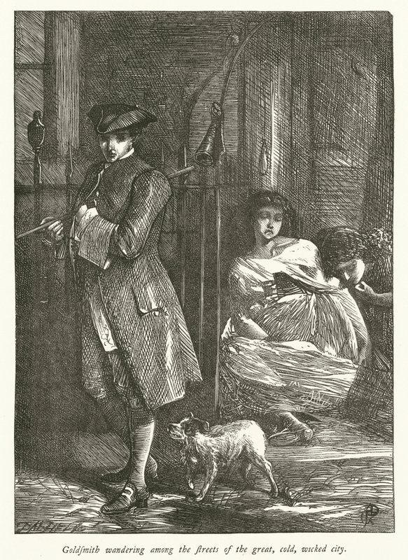 Ourivesaria vagando entre as ruas da grande, fria e perversa cidade (gravura) de George John Pinwell