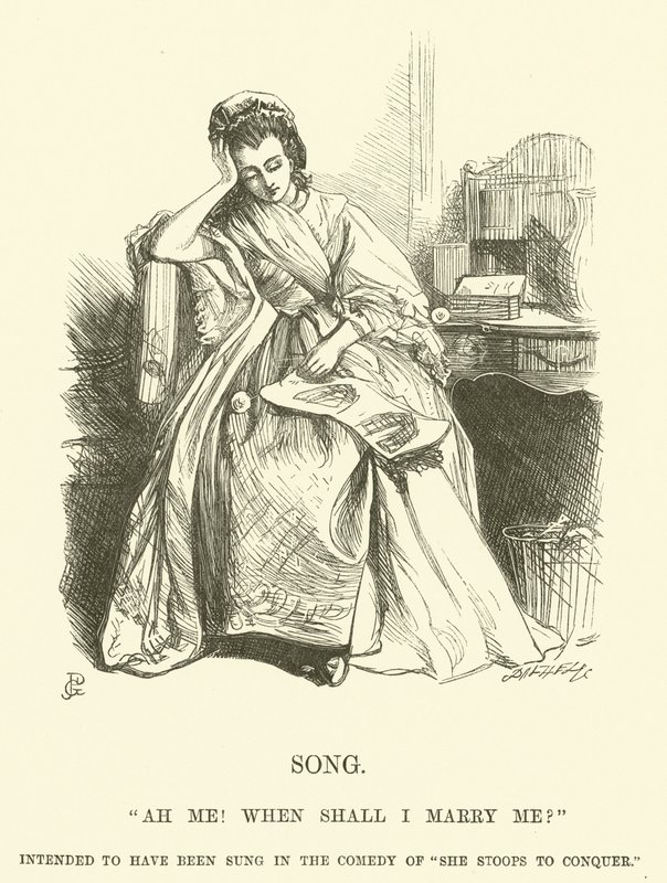 Ilustração para Ah Me! Quando devo casar-me comigo? (gravura) de George John Pinwell