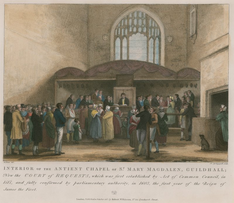 Interior da antiga capela de St Mary Magdelene, Guildhall de George Jones