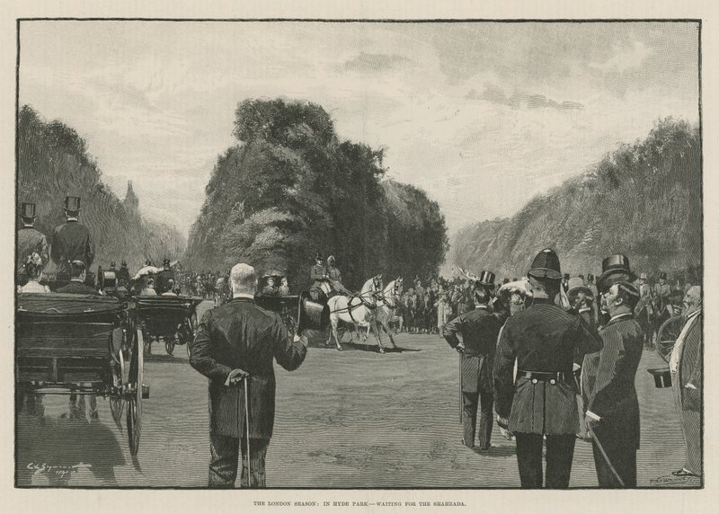 Temporada de Londres: Em Hyde Park, à espera da Shahzada (gravura) de George L. Seymour