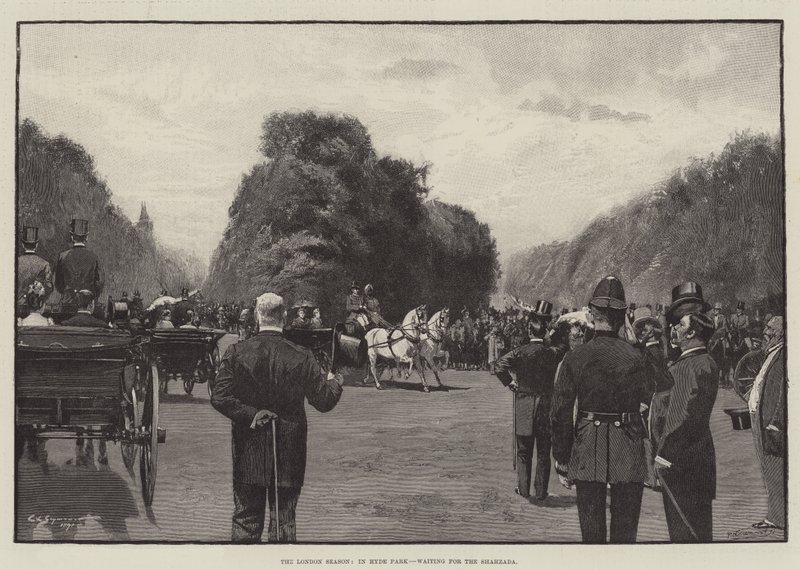 A temporada de Londres, no Hyde Park, esperando pelo Shahzada de George L. Seymour