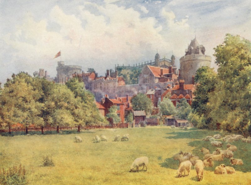 O castelo visto dos campos (litografia a cores) de George Moore Henton