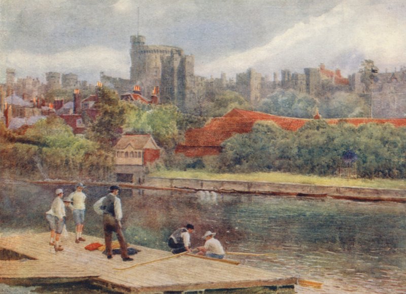 O castelo a partir das jangadas (litografia a cores) de George Moore Henton