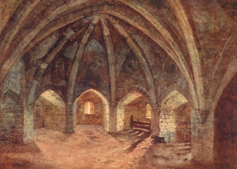 A cripta da torre do toque de recolher (litografia a cores) de George Moore Henton