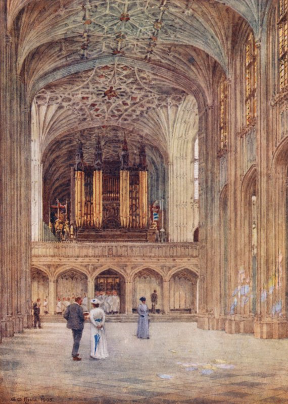 A Nave da Capela de São Jorge (litografia a cores) de George Moore Henton